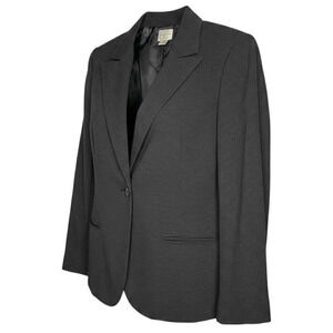 Emma James Blazer Womens size 16 black white micro polka dot‎ preppy academia